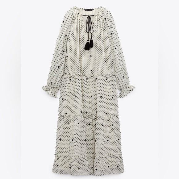 ZARA Dotted Mesh Oversized Dress (S) - Picture 9 of 12
